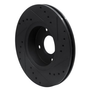 Ford Contour Brake Rotor (1) - Front Left - R1 Concepts - Drilled & Slotted - Black - `98-`04